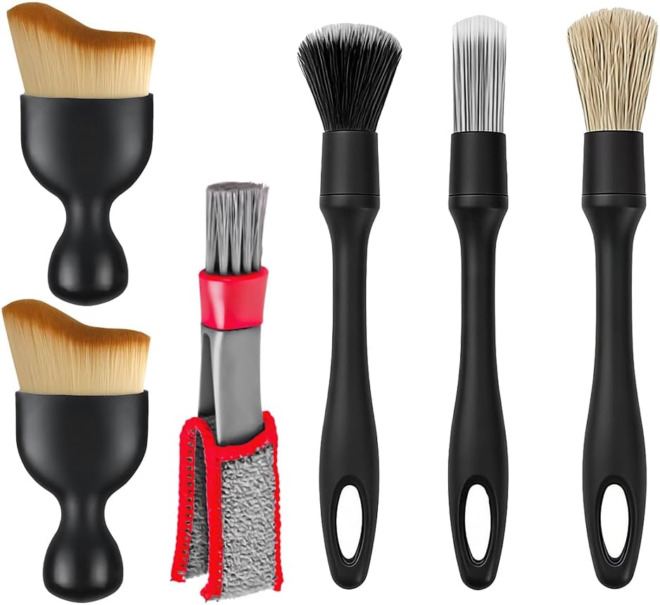 4PCS Car Detailing Brush Kit, Multi-Use Soft No Scratch Vehicle Interior Detail Duster Brush Set, Automotive Dusting Cleaning Kit for Exterior Interior, Universal for Vehicles