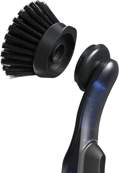 Joseph Joseph SinkTech Refillable Soap-Dispensing Dish Brush with Stainless Steel Storage Stand Drip Tray