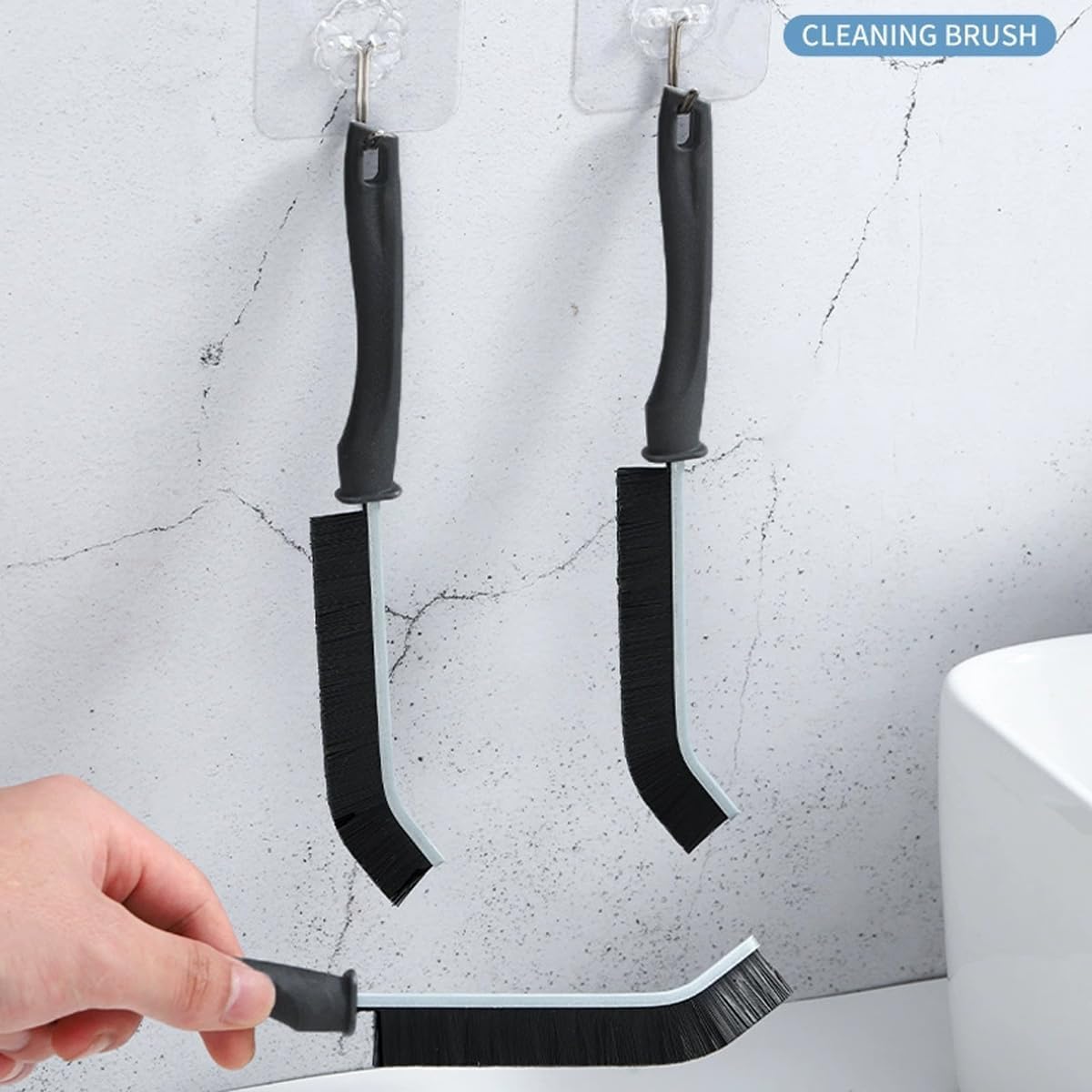 Window Track Cleaning Brush with Hidden Scraper for Sliding Door and Window Tracks, Shutters, Kitchen Sink Cleaning