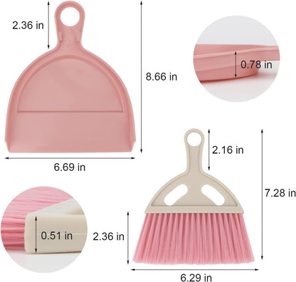 Mini Dustpan and Brush Set Portable Small Broom with Dust Pan Handheld Hangable Whisk Broom and Dust Pan for Home, Kitchen, Table, Office, Car 1 Pcs (Green)