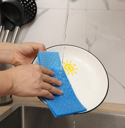 MoLKENE Swedish Dish Cloths - 10 Pack Reusable Kitchen Dishcloths - Ultra Absorbent Dish Towels for Washing Dishes - Cellulose Sponge Cloth Cleaning Rag - Assorted