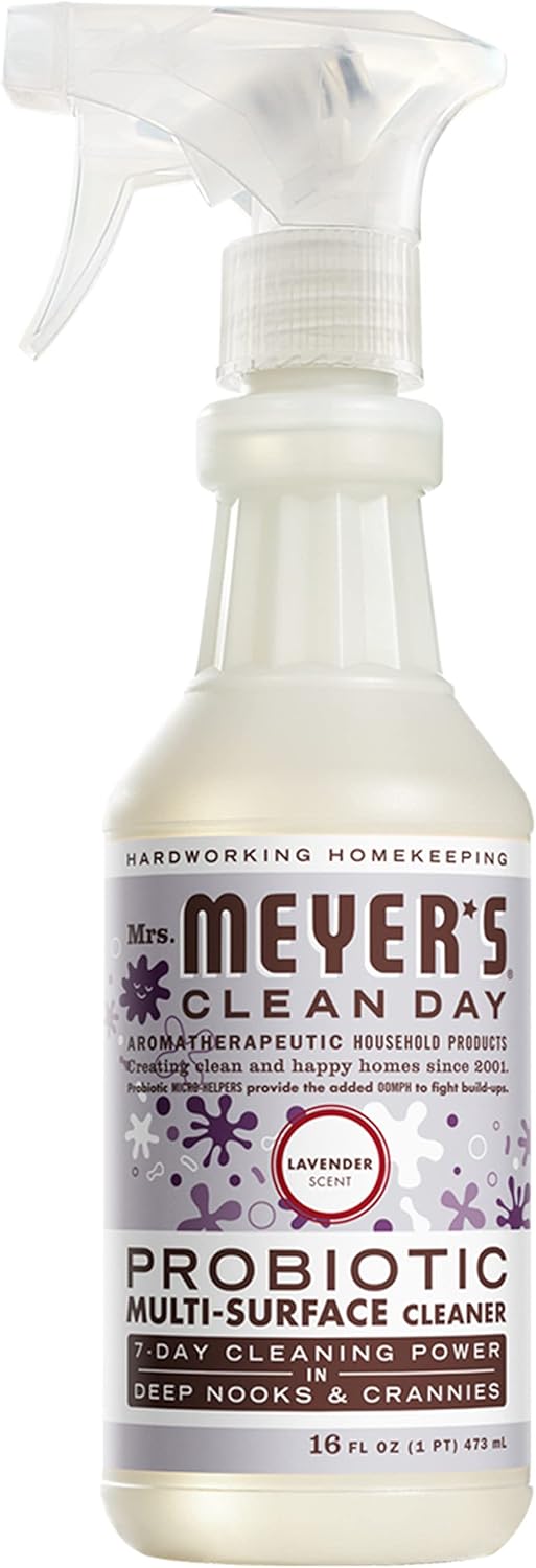 MRS. MEYER'S CLEAN DAY Probiotic Multi-Surface Spray, Made with Essential Oils and Other Thoughtfully Chosen Ingredients Lavender, 16 Fl Oz