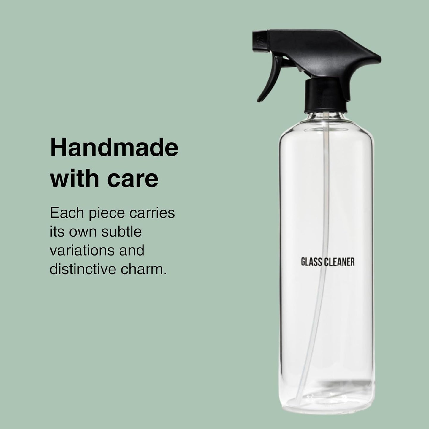 Public Goods Empty Glass Spray Bottle for Glass Cleaner | Refillable Spray Bottle for Cleaning | Made with Clear Borosilicate Glass for Windows, Mirrors | BPA Free | 24 Oz