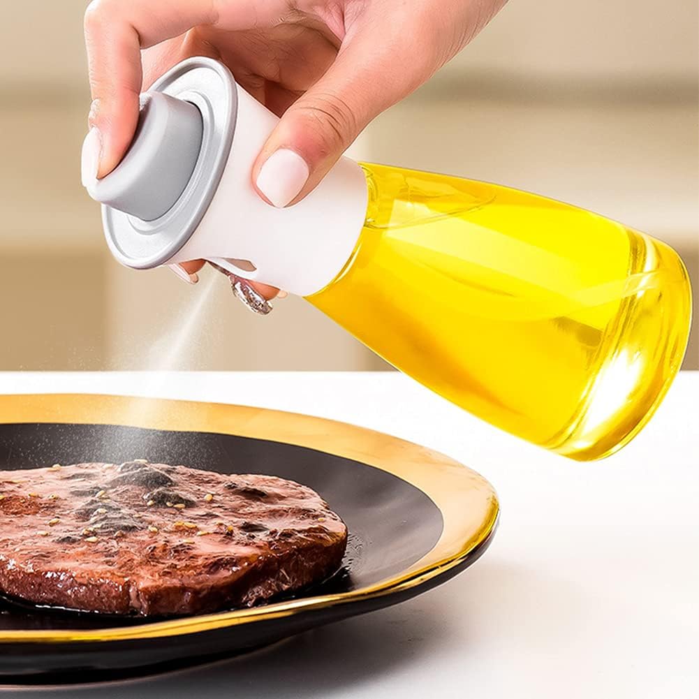 Oil Sprayer for Cooking, 180ml Glass Oil Dispenser Bottle Spray Lemon Juice Sprayer forSalad, Baking, Cleaning, Plants(blue)