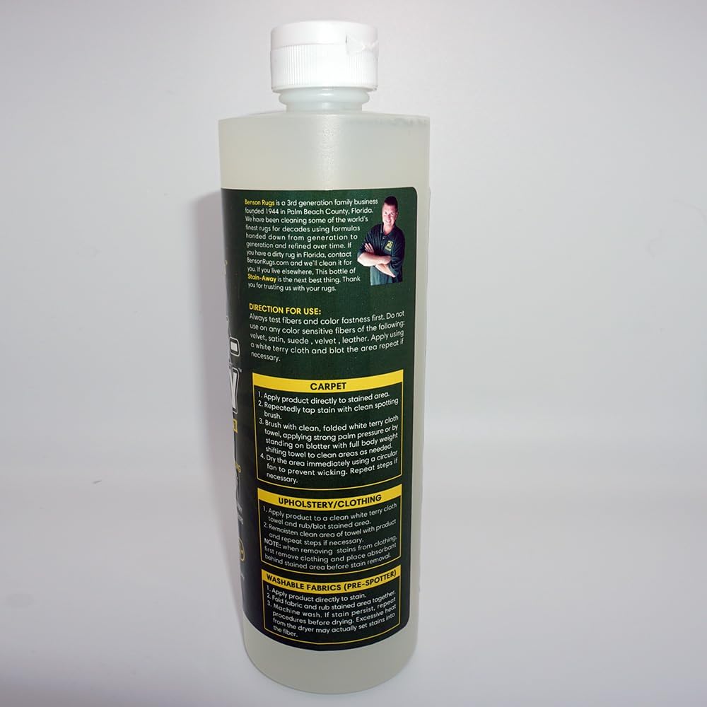 Stain-Away Rug, Carpet & Upholstery Stain Remover-Deodorizer by Benson Rugs - 8 fl oz