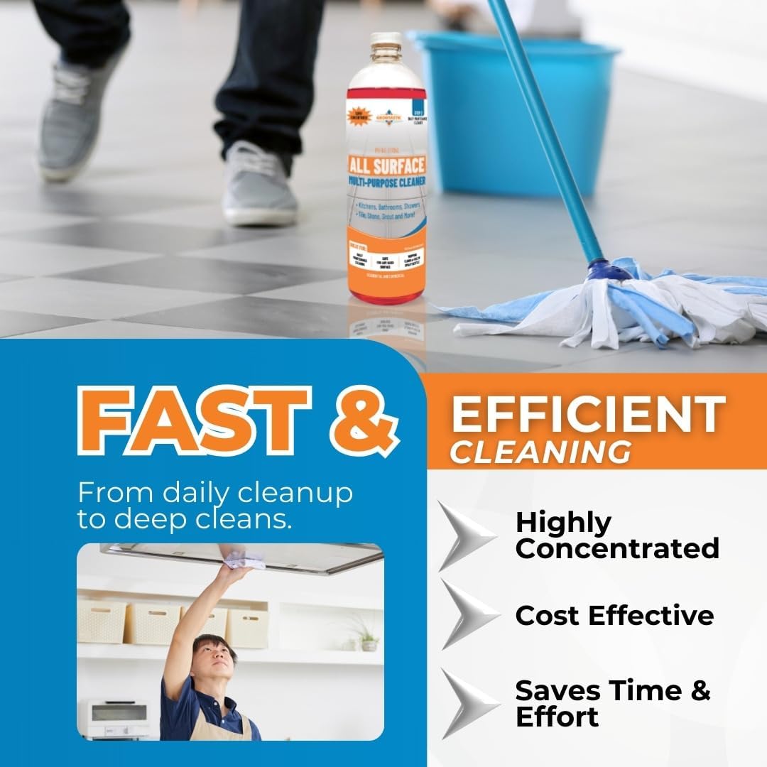 All-Surface Daily Cleaner Streak-Free Multi-Surface for Tile, Stone, Countertops, Stainless Steel & More, PH-Neutral, Residue-Free