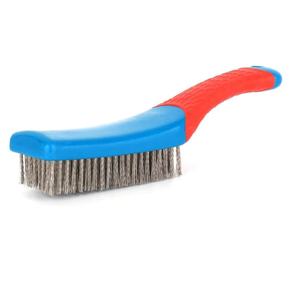 2 Pack Wire Brushes for Cleaning-Heavy Duty Stainless Steel Wire Scratch Brush for Metal Rust Cleaning,Paint Scrubbing with Rubber Covered Handle (2)