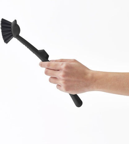 Earth & Mango Magnetic Dish Brush & Scraper, Snaps to Sink, Non-Scratch, Dishwasher Safe, Dish Scrubber – Onyx Black