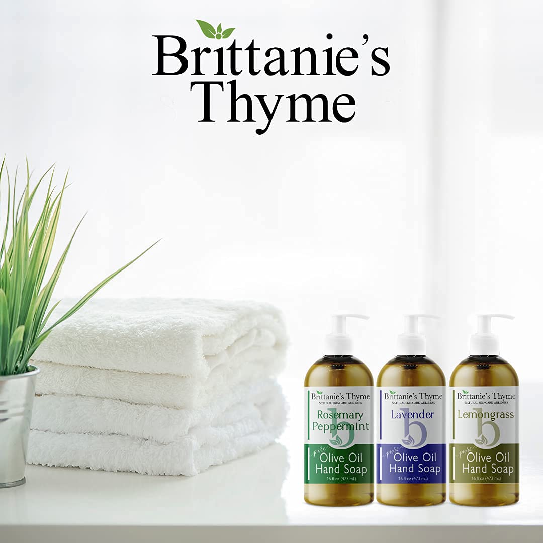 Brittanie’s Pure Castile Liquid Hand Soap Refill, Bergamot | Lavender | Lemongrass, 12 Ounce Pack of 3 | Dish Soap, Hair & Body, Home, Gentle & Pure, Natural Luxurious Oils, Vegan & Gluten Free