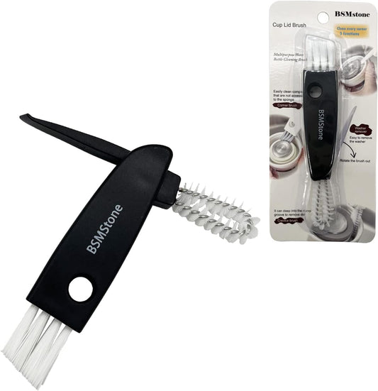 Tiny Cleaning Brush-Mini Multi-Functional Crevice Cleaning Brush, Water Bottle Cleaning Tools for Bottle Cup,Nursing Bottle Cup-1 Pack (Black)…