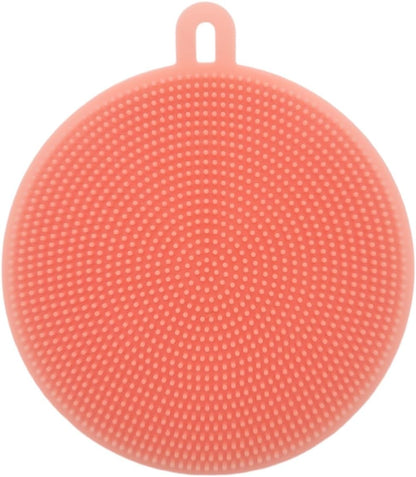 Handy Housewares 4" Round Silicone Dish Scrubbing Sponge/Vegetable Scrubber Brush (Pastel Blue, 1 Pack)