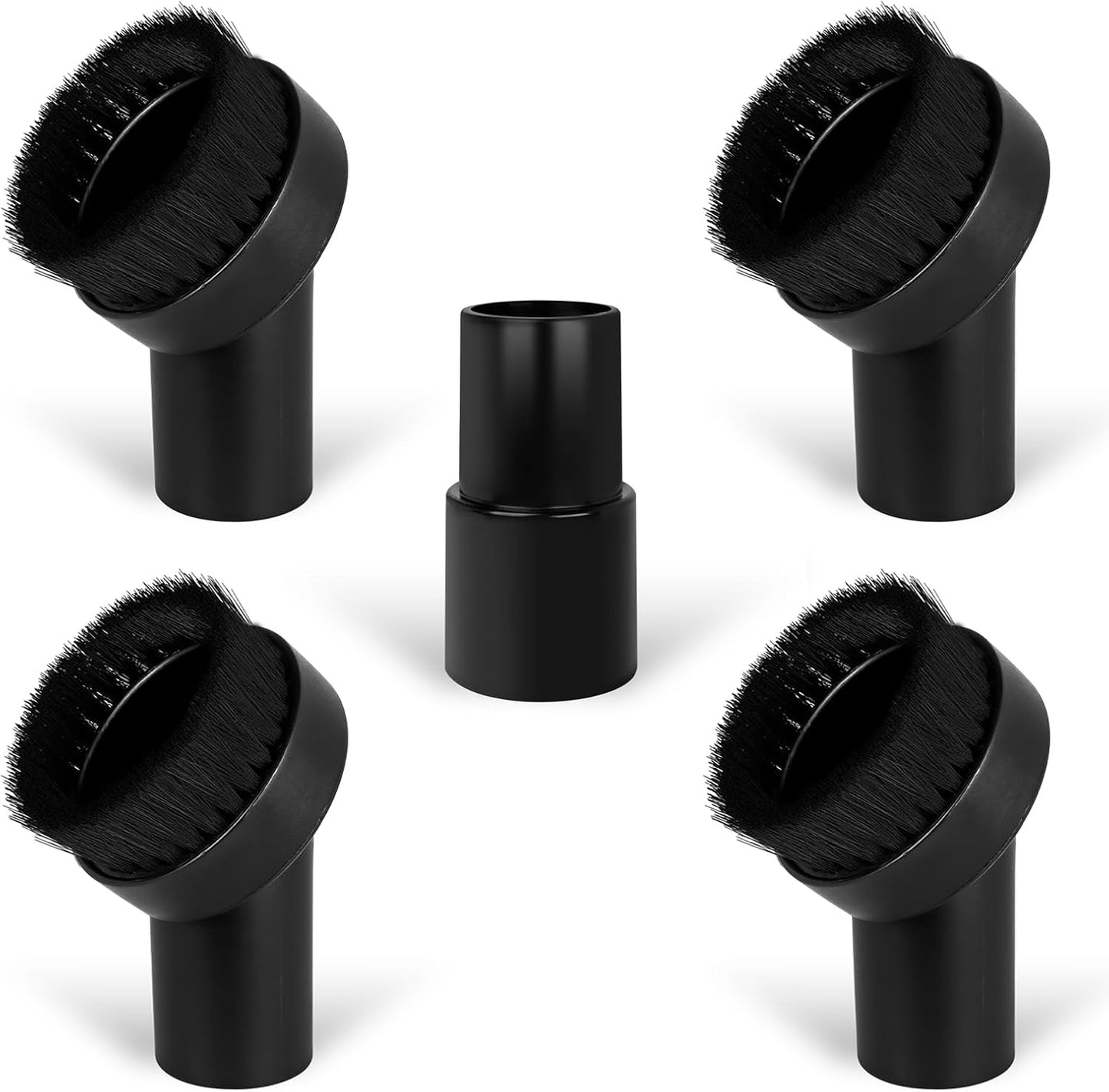 3PCS Horse Hair Brush Vacuum Attachment Set - Black Round Horse Hair Vacuum Attachments & Brushes - Shop Vac Brush Attachment for Most Vacuum Cleaners Accessories - 1 1/4" Vacuum Attachments Included