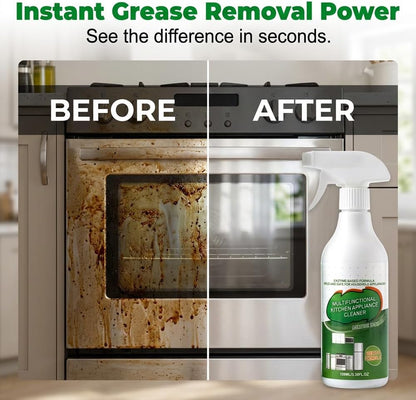 Kitchen Cleaner Spray, Heavy Duty Oil Stain Remover, Multi-Purpose Household Cleaner for Cooktop, Oven, Stove, Range Hood, Fast Grease Cleaning, 100ml/3.38 Fl.Oz (2)