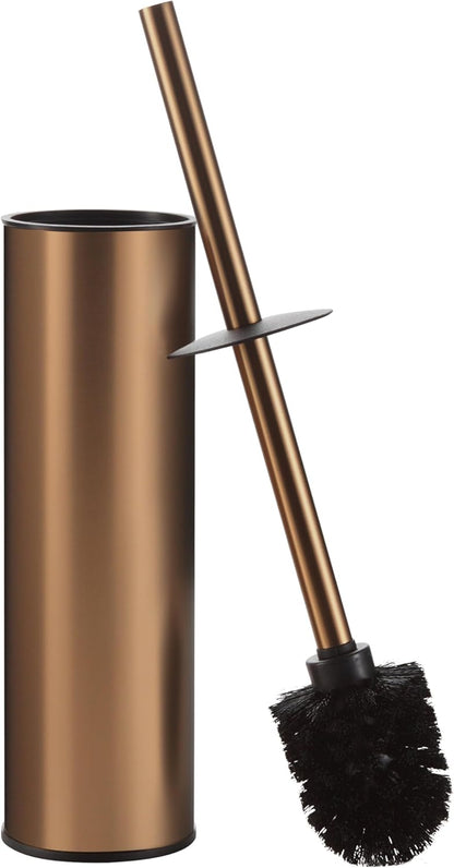 BGL Stainless Steel Toilet Brush with Holder, 2 Black Bristle Heads