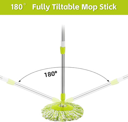 Spin Mop Replacement Handle, 47.6-inch 360 Degrees Rotating Telescopic Replacement Mop Stick with a Robust Stainless Steel Disc for Spin Mop Bucket Cleaning System (Stainless Steel Disc,Purple)