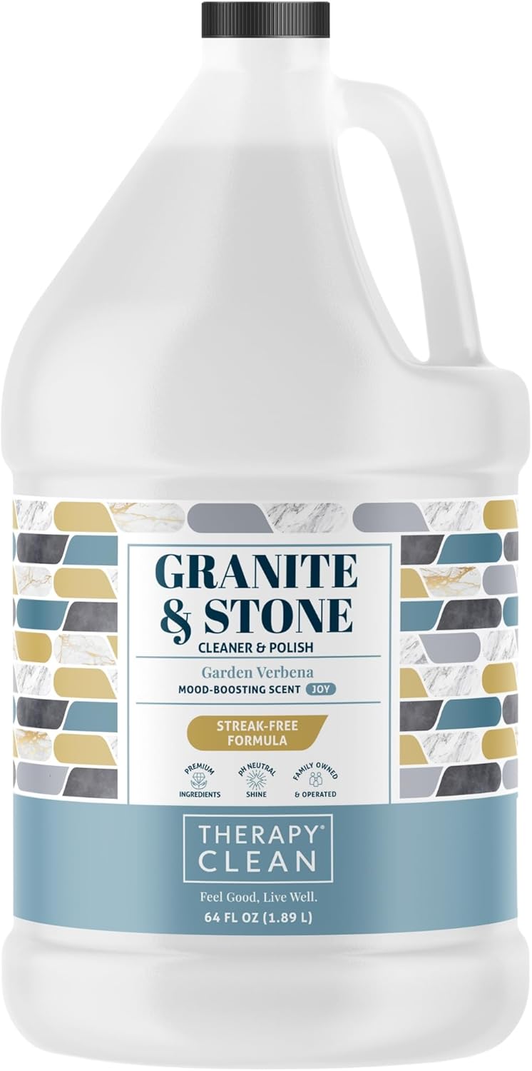 Therapy Granite Cleaner Kit with Microfiber - Daily Countertop Cleaner for Stone, Granite, Marble, Soapstone, Quartz, Quartzite, Slate, Headstone, Limestone, Corian, Laminate, and Tile