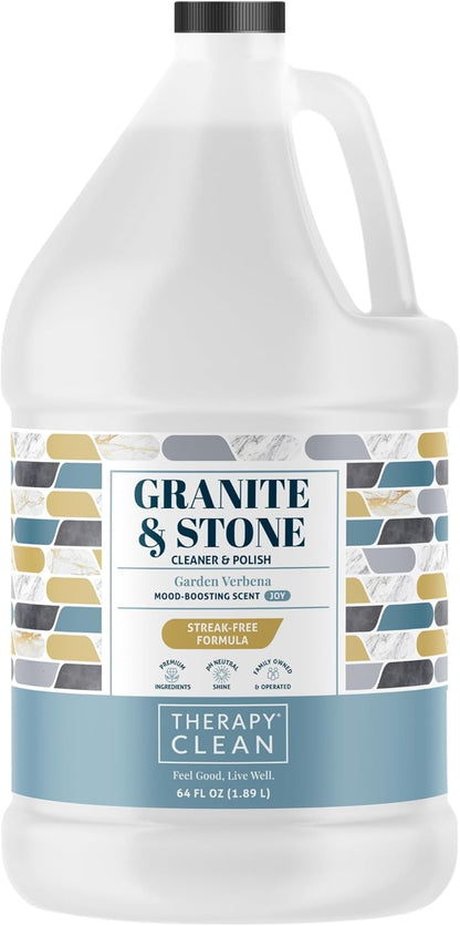 Therapy Granite Cleaner Kit with Microfiber - Daily Countertop Cleaner for Stone, Granite, Marble, Soapstone, Quartz, Quartzite, Slate, Headstone, Limestone, Corian, Laminate, and Tile