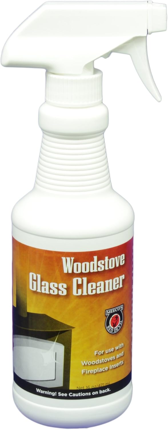 MEECO'S RED DEVIL 701 Wood Stove Glass Cleaner - Removes Creosote, Soot & Smoke from Wood, Pellet, Coal Stoves & Fireplace Inserts (16 fl oz) - Made in the USA