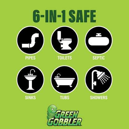Green Gobbler Industrial Strength Grease and Hair Drain Clog Remover | Drain Cleaner Gel | Safe for Pipes, Toilets, Sinks, Tubs, Drains & Septic Systems (Packaging May Vary)