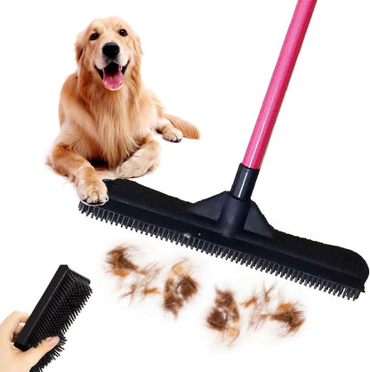 Pet Hair Remover Broom, Multifunctional Magic Broom, Rubber Broom Pet Hair Remover, Heavy Duty Pets Hairs Remove, Pets Hairs Removal Brooms for Carpets/Mats/Couch, Retractable (Black)