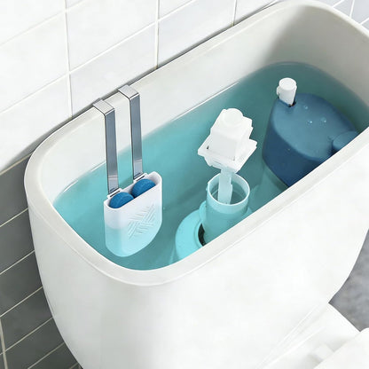 Premium Toilet Tank Tablet Holder – Plastic Hanging Cleaner Caddy (7.5'' x 3.5'' x 2.5'', White) – Toilet Bowl Cleaner Hanging Carrier - Prevents Dissolved Residue in Water Tank