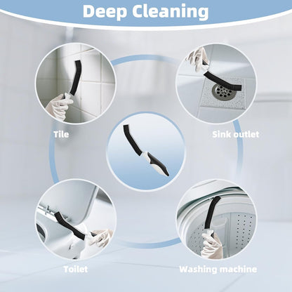 Cleangor Scrub Brush Set, Heavy Duty Scrub Brushes Crevice Cleaning Brush with Stiff Bristles, 3 Different Brushes Included for Household Use, Grout, Tile, Bathroom, Kitchen, Bathtub, Floor