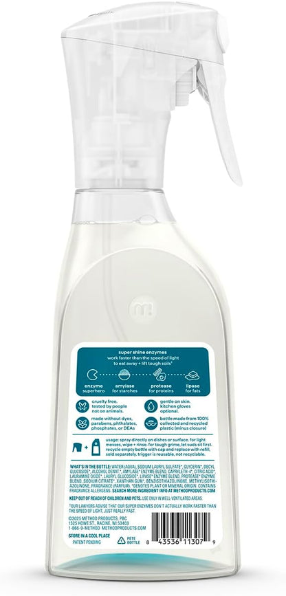 Method Super Shine Foaming Dish Spray Starter Kit, Reuse With Trigger, Powered by Enzymes, Dewy Daze Scented