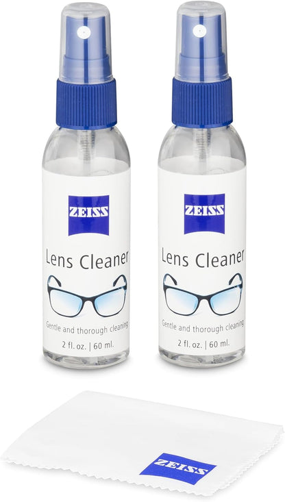 ZEISS Lens Care Pack – 2x 8oz Streak-Free Lens Spray and Microfiber Cloths for Eyeglasses and Optics