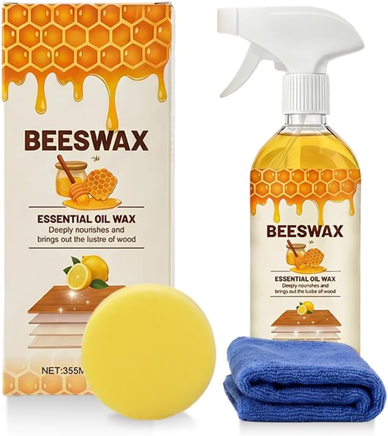 Beeswax Wood Polish Spray, 2026 New Bee S Wax Furniture Polish and Cleaner Natural Wood Polish Spray for Living Rooms,Kitchens,Wood Furniture Floors (1)