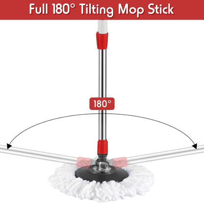 Spin Mop Replacement Handle 360 Degree Spin Mop Pole Handle Replacement Rotating Telescopic Stick for Head Replace Spinning Household Cleaning Accessories for Home(Cute Blue)