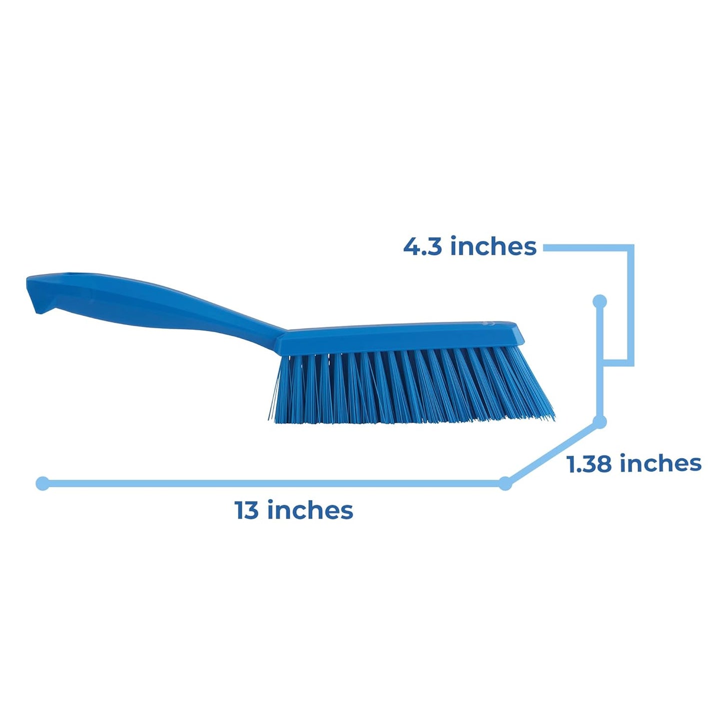 Vikan 45894 Bench Cleaning Brush, Polypropylene/Polyester Medium Bristle Dustpan Brush & Sweeper, 14 Inch, Red