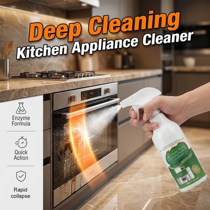 Multi-Purpose Enzyme Foam Cleaner, 2026 New Heavy-Duty Kitchen Oil Remover Spray Degreaser Powerful Household Appliance Cleaner Spray for Cooktop Appliance Includes Towel and Sponge Wipes (1PCS)