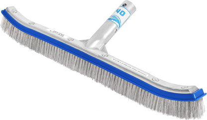 440 Combo Nylon and Stainless Steel Pool Brush - 18-Inch Heavy Duty Pool Brush Head for Cleaning Inground Pool Tiles, Walls, Floor and Steps - Scrub Brush Replacement Head, Strong Bristles - No Pole
