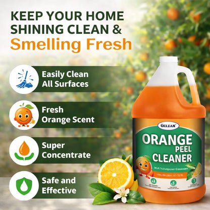 orange peel Multi Purpose Cleaner & Deodorant - Floor Cleaner (Made in USA) | Tile, Stone, Laminate, Vinyl & Natural Wood Floor Cleaner for Mopping, Cleaner Refill for Commercial Use, 1 Gal.