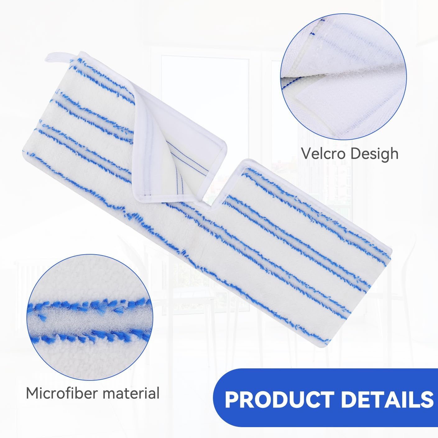 Mop Heads Replacements Compatible with Cedar Dual-Action Flip Mop - Microfiber Mop Replace Pads for Dry/Wet Use - Reusable Washable Dust Mop Refills for Floor Cleaning,5 Pack