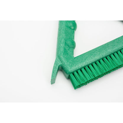 SPARTA Plastic Commercial Grout Brush, Triangle-Shaped Scrub Brush with Scraper and Two Threaded Holes for Attaching Handle (Sold Separately), 9 x 7 x 7 Inches, Gray
