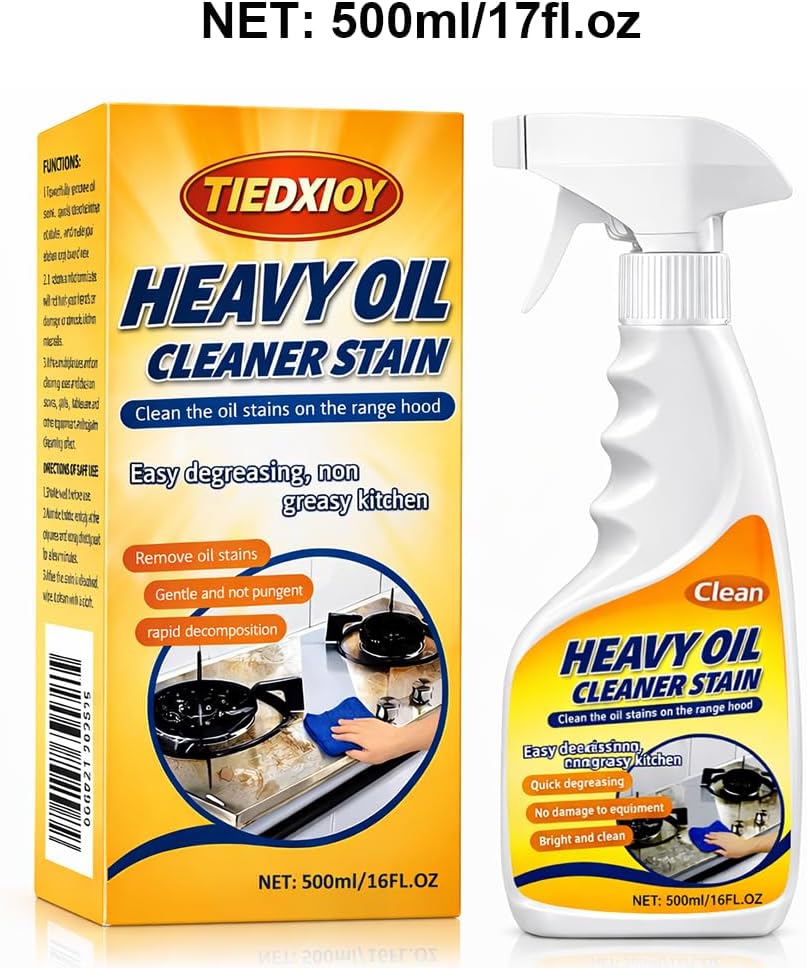 Heavy Oil Cleaner Stain, Stainless Steel Cleaner, Kitchen Appliances Cleaning Spray Remove Oil Dirt, Grime, and Grease for Oven, Microwave, stove top Cleaning Heavy-Duty Degreaser-16Fl.Oz