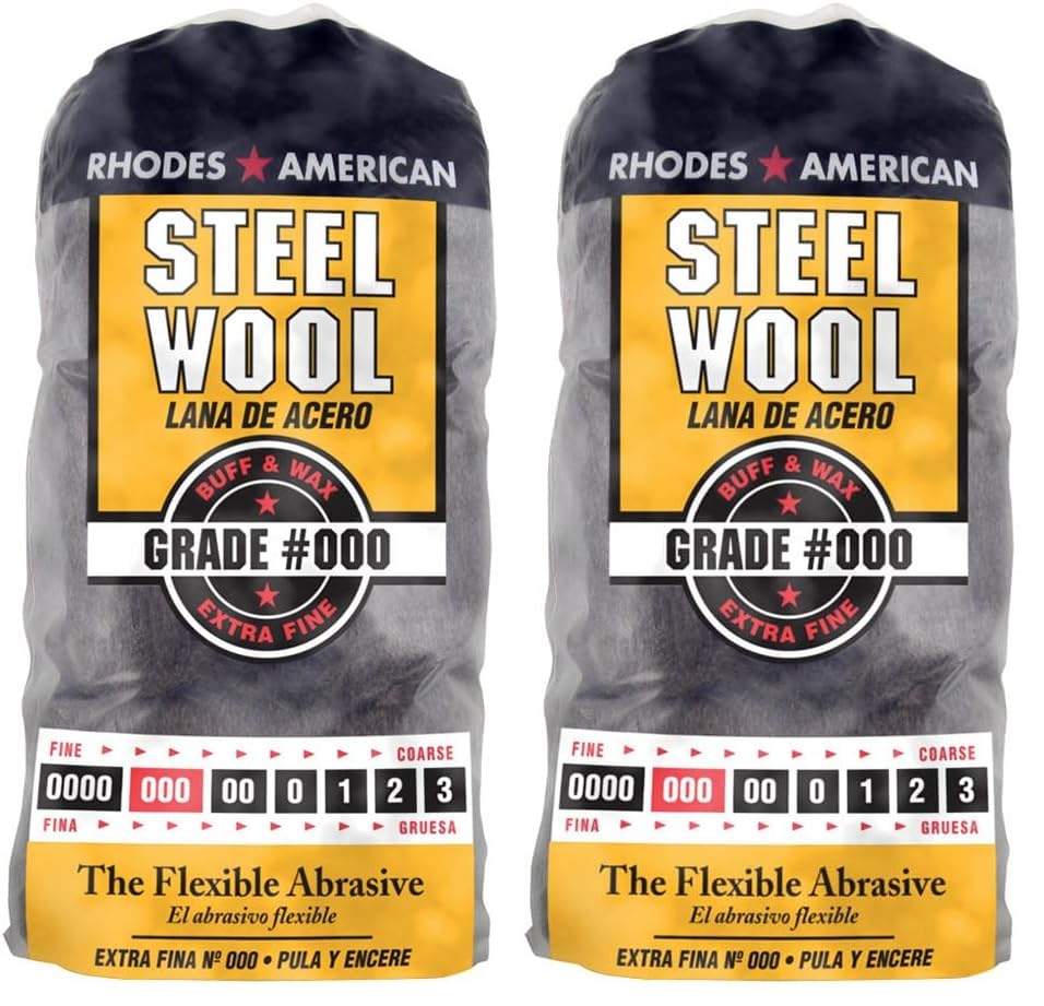 Homax - 33873210009 Steel Wool, Extra Fine Grade #000, 12 Pads