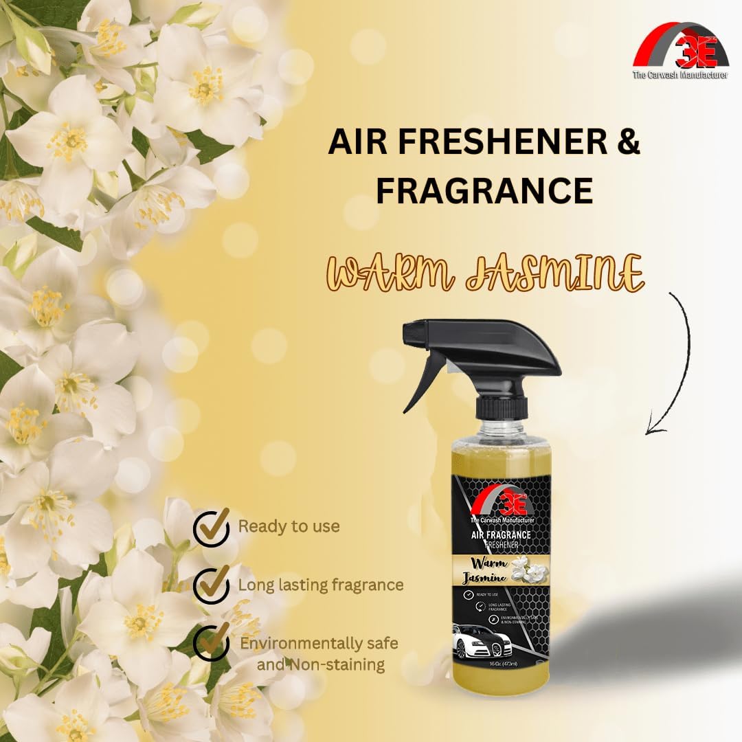 3E Car Air Freshener Premium Baby Powder Scent 16 fl oz – Professional Automotive Air Freshener & Odor Eliminator, Long-Lasting Interior Fragrance for Cars, Trucks, SUVs, RV, Home & Office