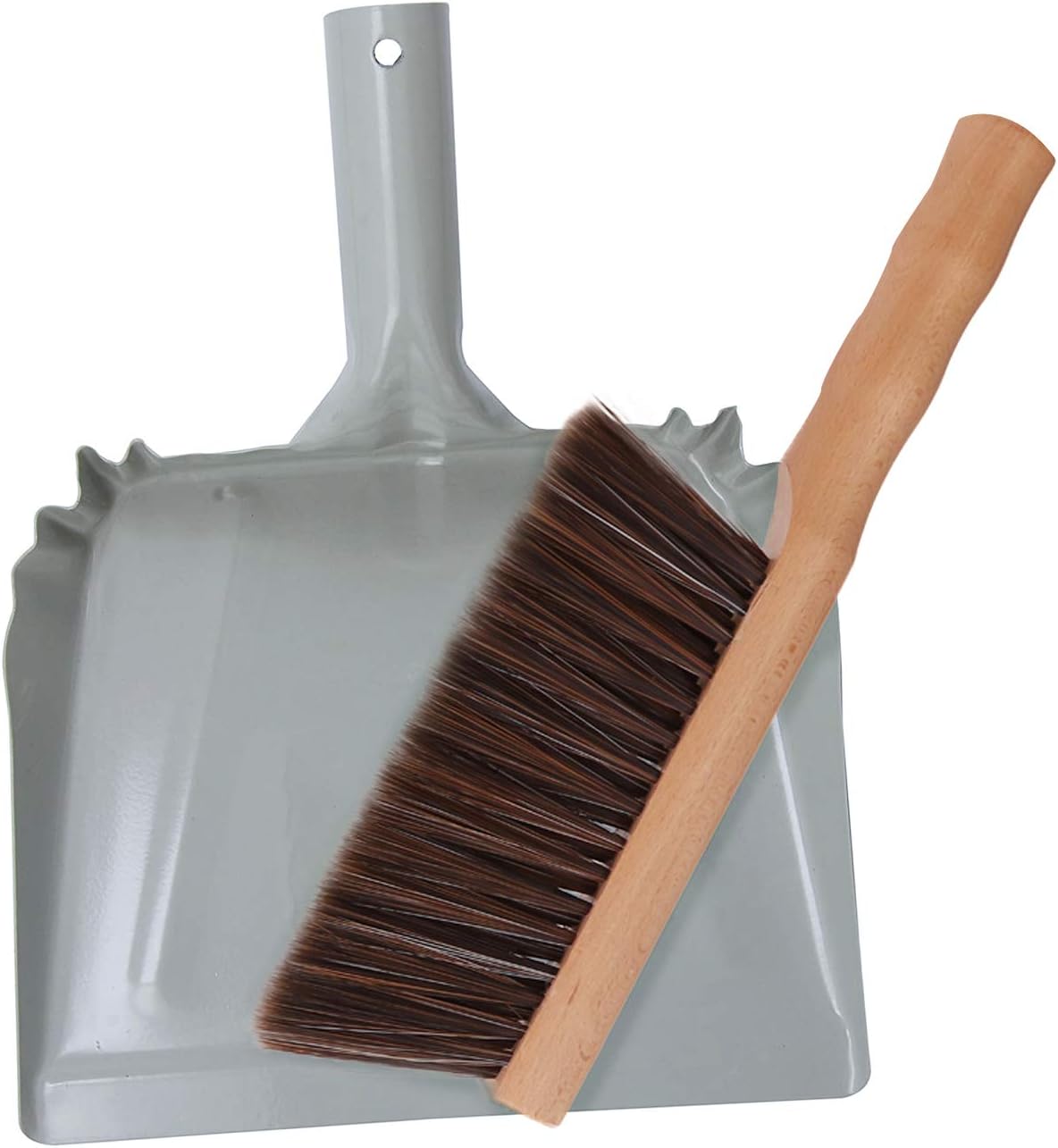 Mini Metal Dustpan and Brush Set, Natural Hand Broom, Stainless Steel Dust Pan, Heat-Safe for Fireplace Ash Cleaning, Anti-Static, Eco-Friendly