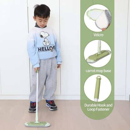 Midoneat Kids Cleaning Toy Set, Mini Child Broom, Mop and Dustpan, Little Housekeeping Helper Set ,Pretend Home Cleaning Play Set for Toddler Age 1-5,6pcs (Green)