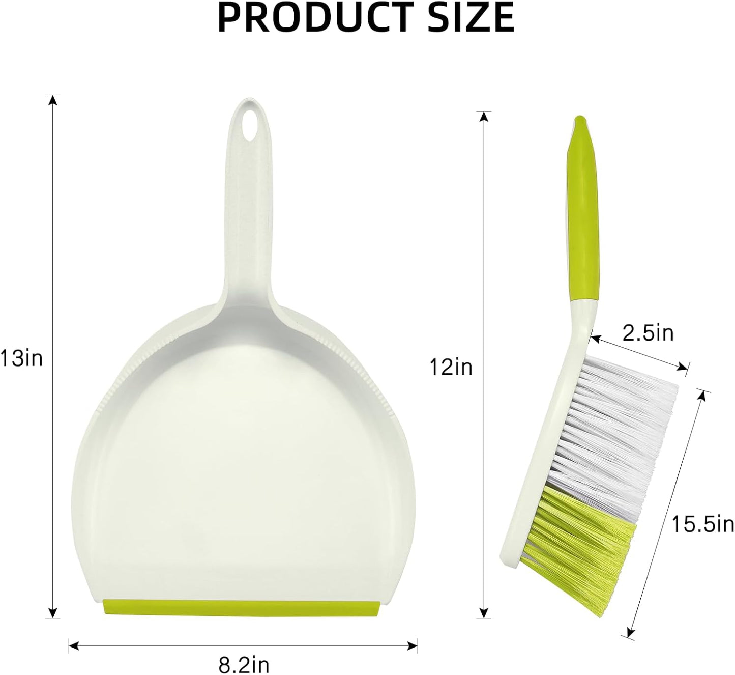 NACENA Dust Pan and Brush Set, Large Hand Broom and Dustpan Set Large Brush and Dustpan Set for Camping Broom and Dustpan Combo for Daily Cleaning Pet Hair Office Home Car, White & Red