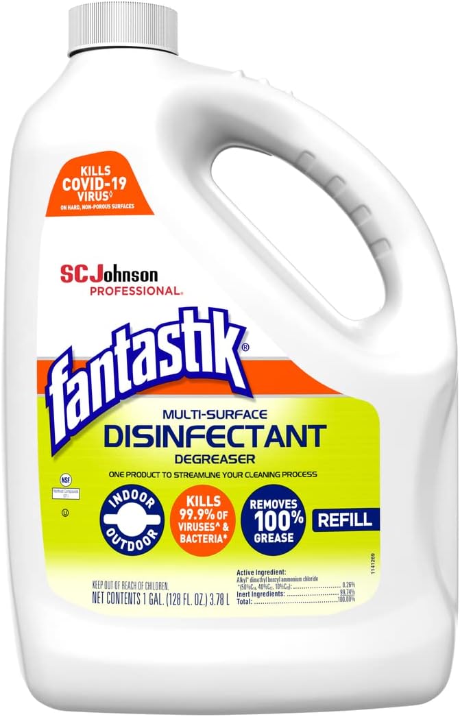 SC Johnson Professional Fantastik Disinfectant Multi-Surface Cleaner Spray Bottle 8, Ounce (Pack of 8), Fresh, 32 Fl Oz