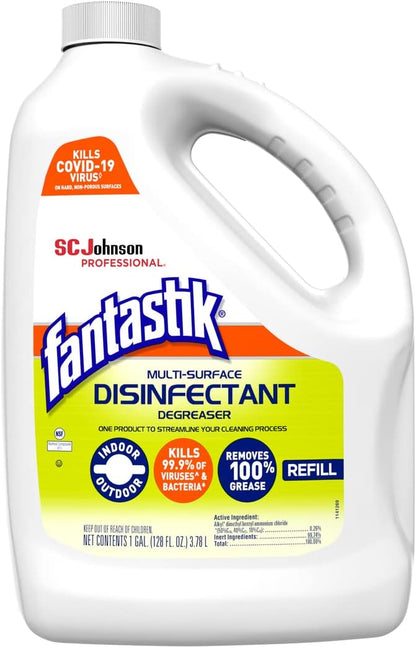 SC Johnson Professional Fantastik Disinfectant Multi-Surface Cleaner Spray Bottle 8, Ounce (Pack of 8), Fresh, 32 Fl Oz