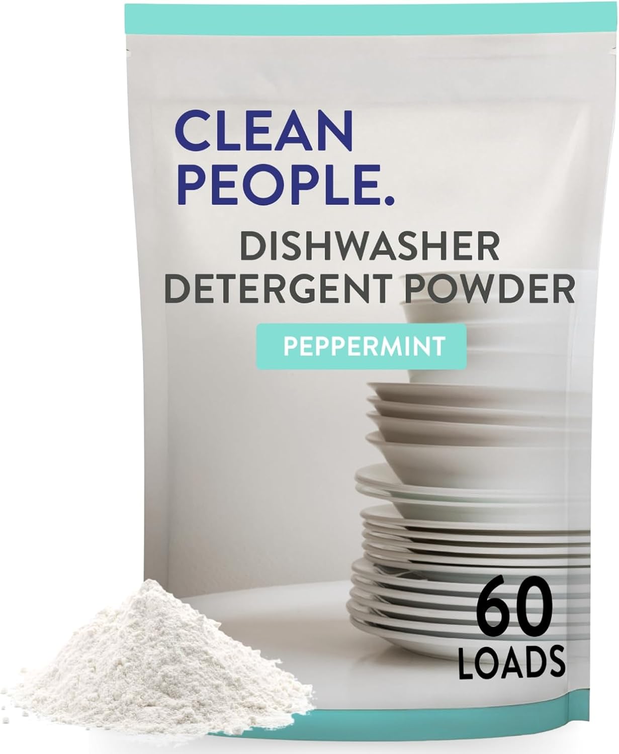 The Clean People Dishwasher Detergent Powder | Cuts Grease and Rinses Sparkling Clean | Residue-Free (30 Ounce, Lemon Verbena)