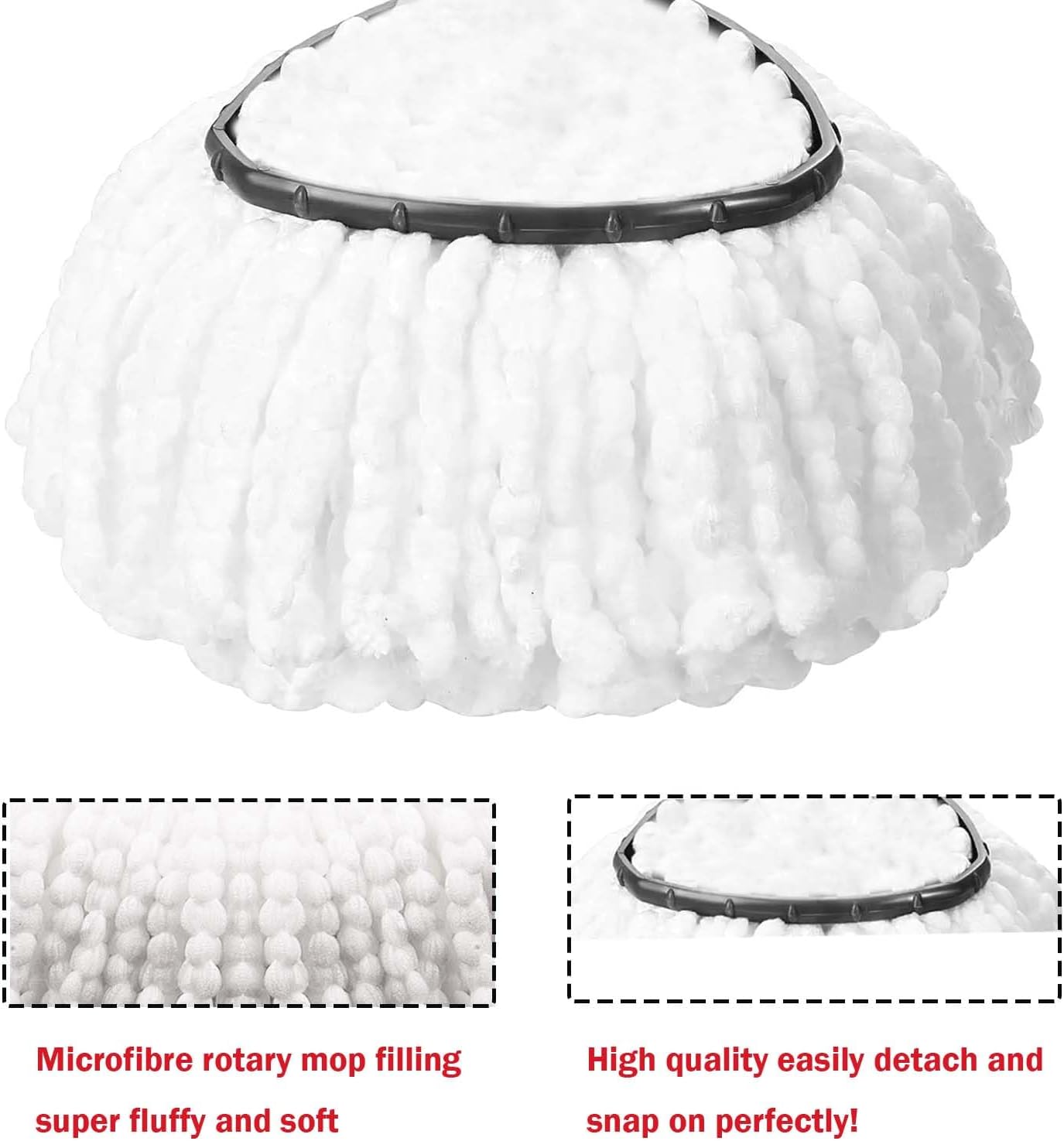 4 Pack Spin Mop Replacement Head Mop Refill Compatible with Oceda Triangle Swivel Mops Microfiber Swivel Mop Refill,Deep Clean,Machine Washable and Easy to Replace