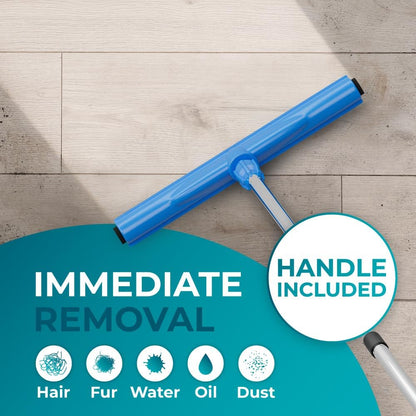 HeloMorSqueegee Broom Scrubbing Brush with Telescopic Long Handle for Garage, Patio, Deck, Tile and Shower (16 Inch (3 Pack))
