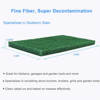 24PCS Scouring Pad - Premium Heavy Duty Scrub Pads, Reusable Household Green Dish Scrubber, Multipurpose Scour pad - for Kitchen Scrubber & Metal Grills, 3.9 x 5.9 x 0.36IN