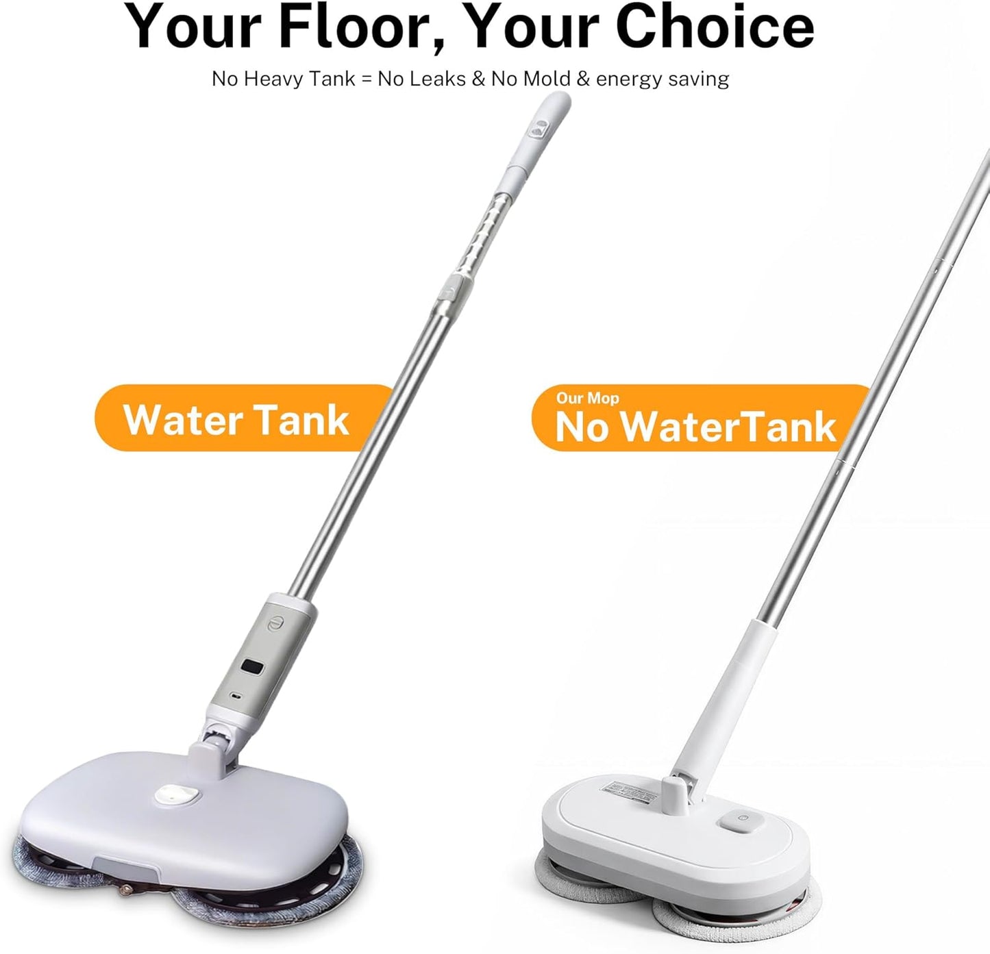 220 RPM Cordless Electric Spin Mop - Lightweight Powerful Cleaner for Hardwood, Tile, Laminate & Vinyl Floors with 6 Washable Pads