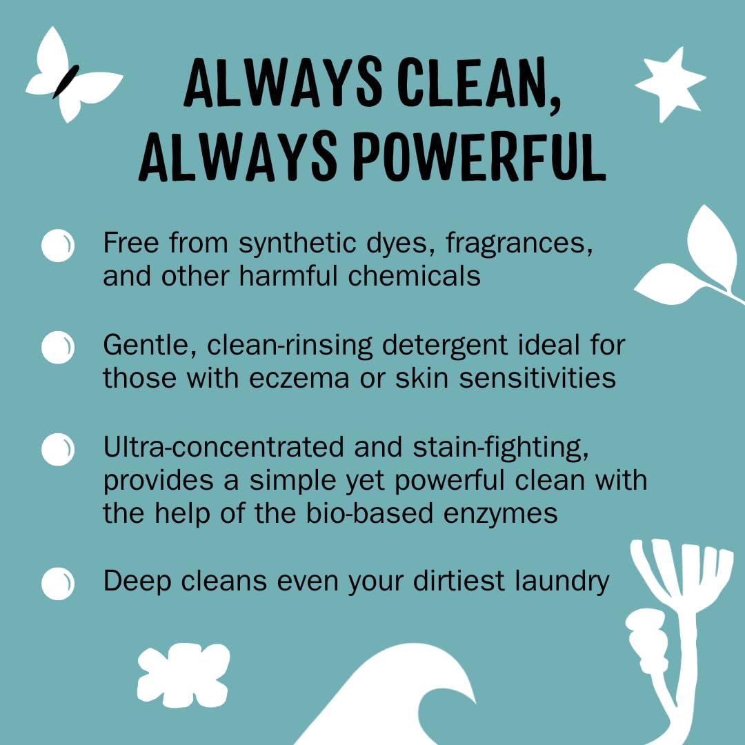 Molly's Suds Liquid Laundry Detergent | Clean Laundry Detergent Soap for Sensitive Skin | 2x Concentrated, High Efficiency (HE) | Ocean Mist - 100 Loads